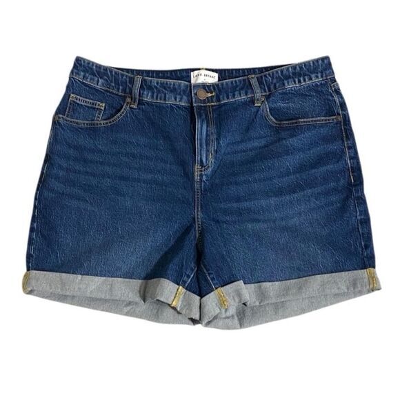 Lane Bryant Mid-Rise Boyfriend Midi‎ Short Cuffed Jean Shorts Size 18 - Picture 1 of 14